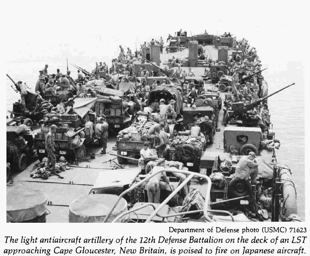 12th Defense Battalion on LST to New Britain